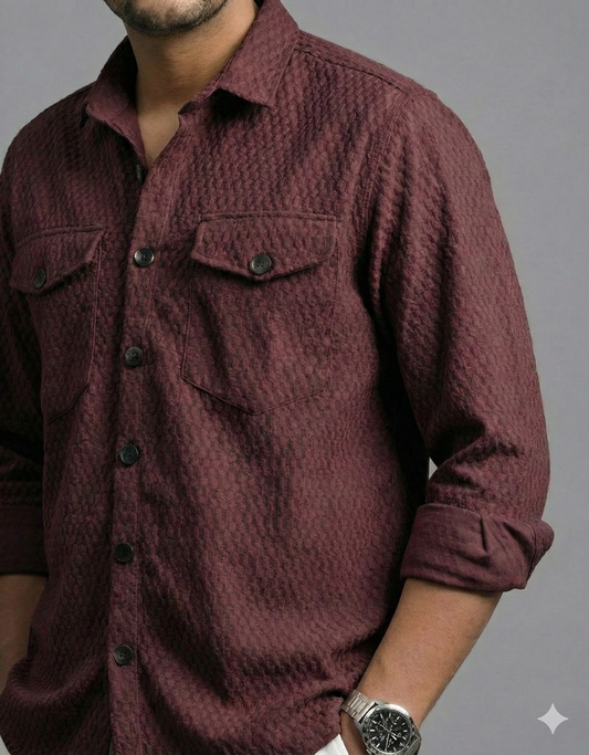 Oversized Shirt with Flap Pockets