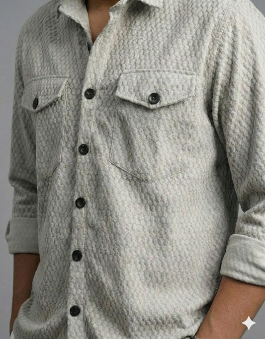 Oversized Shirt with Flap Pockets